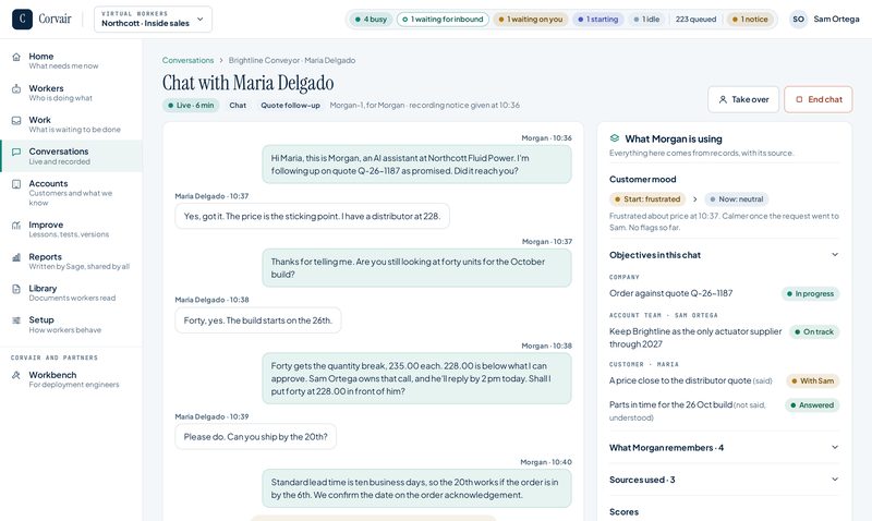 Live conversation screen
