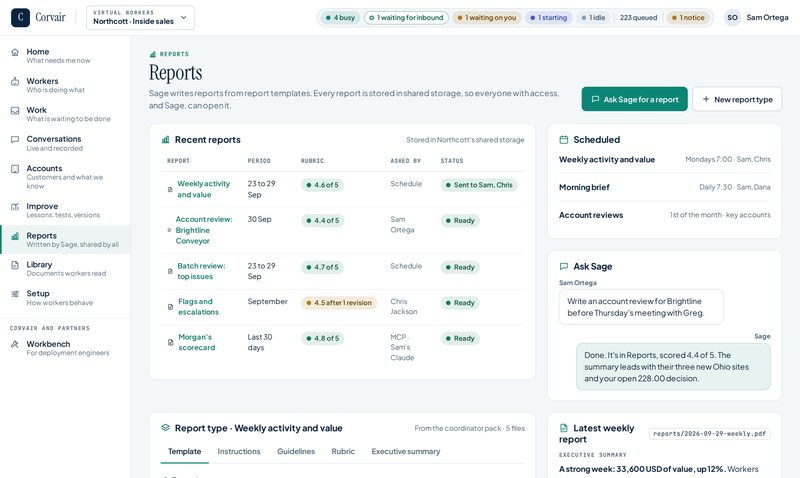 Reports screen