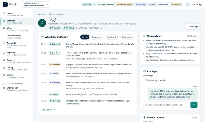 Sage, the coordinator screen