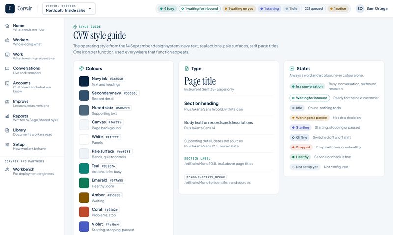Style guide screen